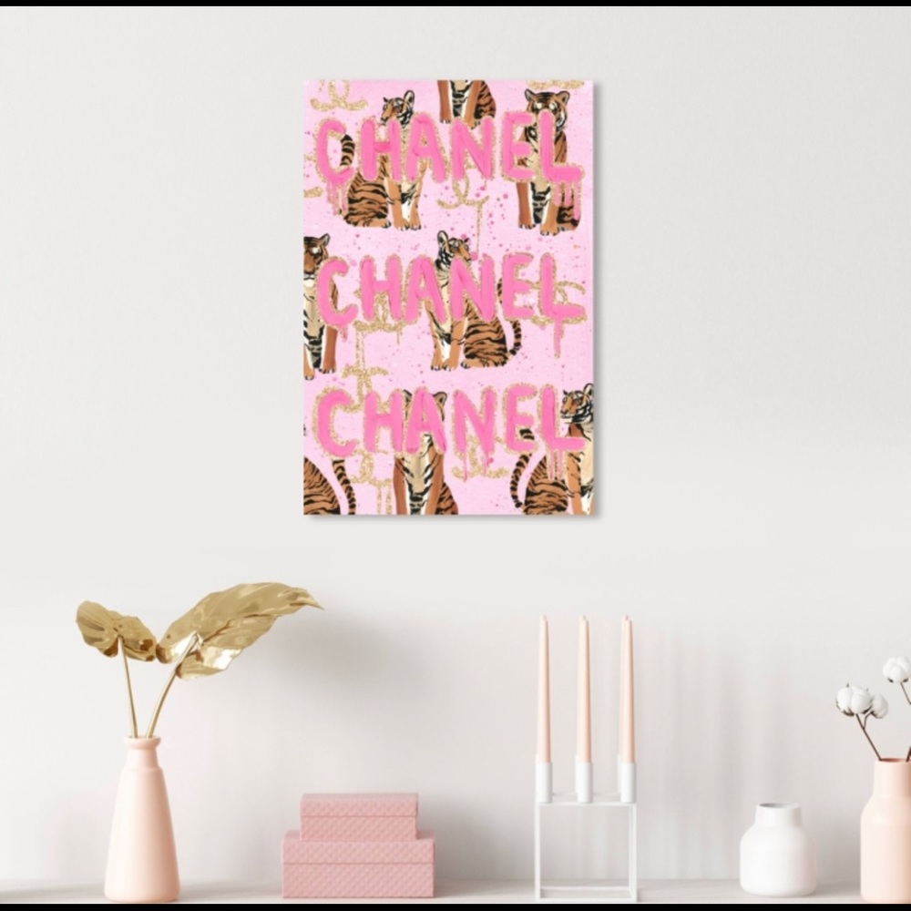 Oliver Gal Pink and Gold Tiger Art Print